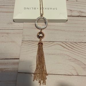 Sparkle and bling rose gold/ faux diamond necklace
